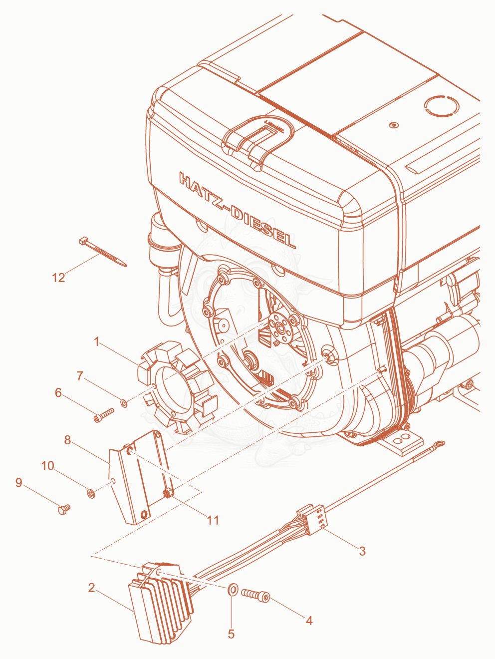 Exploded parts diagram of the Generator of a Wacker Neuson DPU5260HEHB+US, with numbered balloons