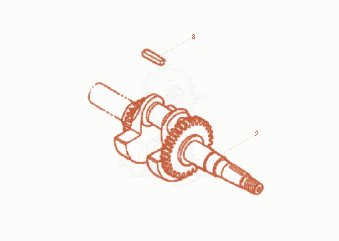 Exploded parts diagram of the Crankshaft of a Wacker Neuson XPSKMAT, with numbered balloons