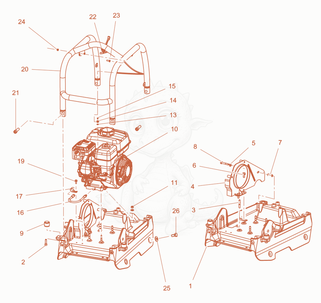 Despiece del Console cpl de una máquina Wacker Neuson WPU1550AW-US, con globos numerados