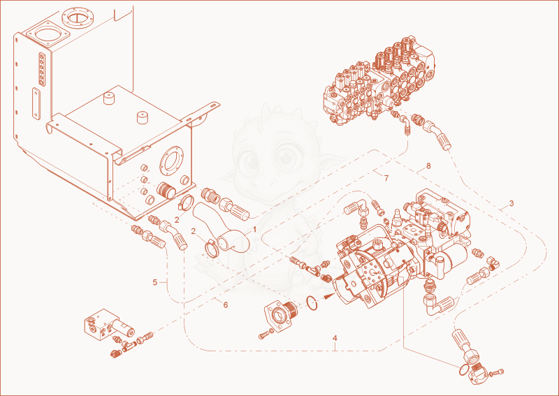 Exploded parts diagram of the HYDRAULIC PUMP INSTALLATION of a Wacker Neuson 9503, with numbered balloons