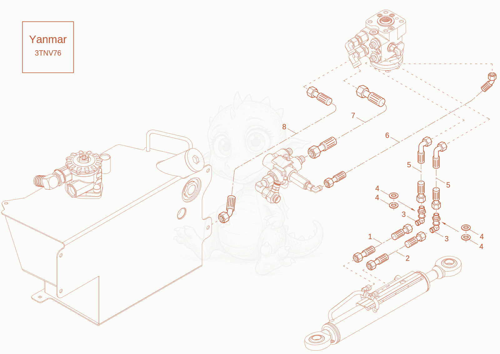 Exploded parts diagram of the STEERING INSTALLATION of a Wacker Neuson DW20-2, with numbered balloons