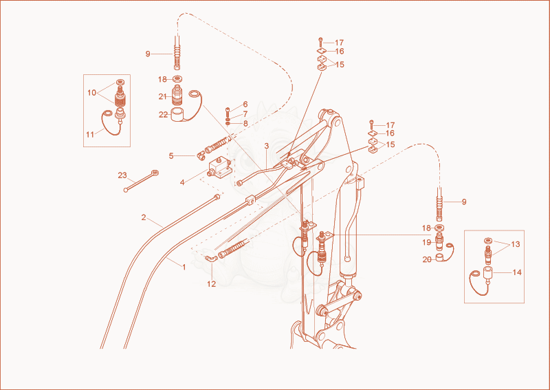 Despiece del GRAB EQUIPMENT (OPTION) de una máquina Wacker Neuson 3703RD, con globos numerados