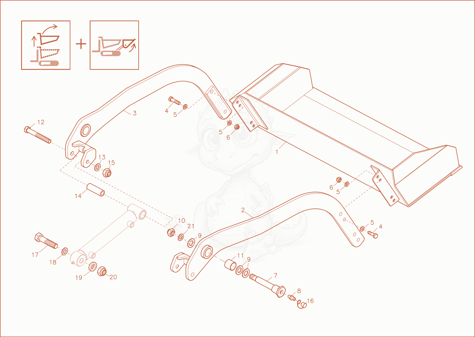 Exploded parts diagram of the Loader unit 2 (Option) of a Wacker Neuson DT10E, with numbered balloons