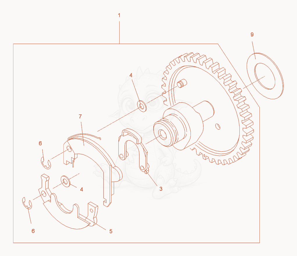 Exploded parts diagram of the Camshaft of a Wacker Neuson DPU3070H, with numbered balloons