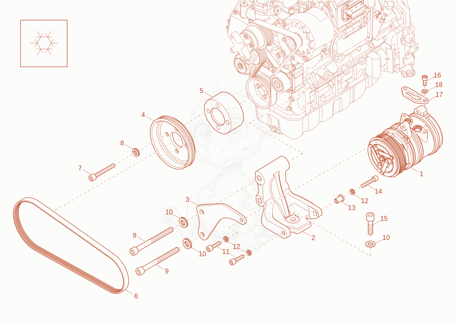 Exploded parts diagram of the ADDITIONAL PARTS AIR-CONDITIONING (OPT.) of a Wacker Neuson DW60-3, with numbered balloons
