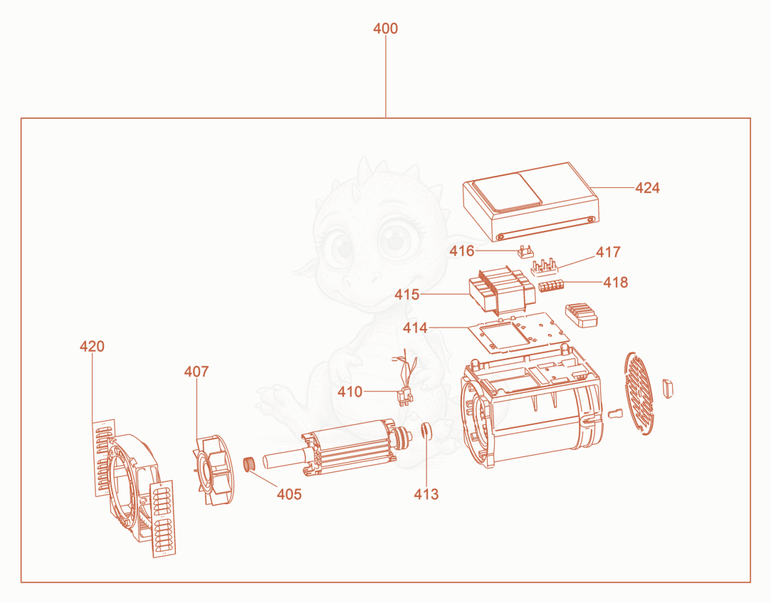 Exploded parts diagram of the Alternator cpl. of a Wacker Neuson GS12AI, with numbered balloons