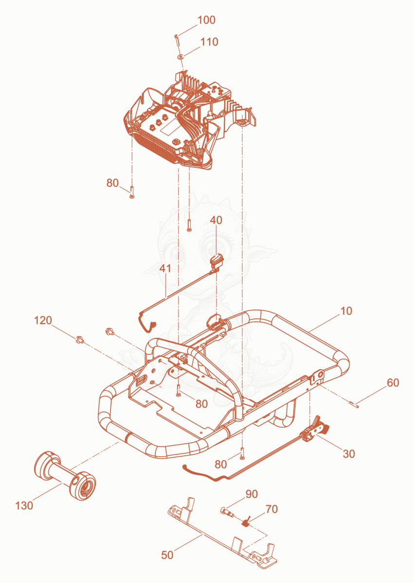 Exploded parts diagram of the Guiding frame cpl. AS speed of a Wacker Neuson AS62VE/25, with numbered balloons
