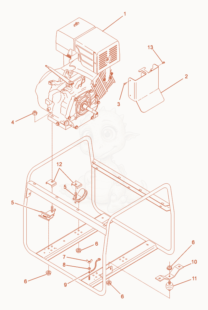 Exploded parts diagram of the Engine-Honda of a Wacker Neuson G5.6A, with numbered balloons