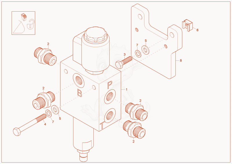 Exploded parts diagram of the Easy Lock Valve (Option) of a Wacker Neuson 9503, with numbered balloons