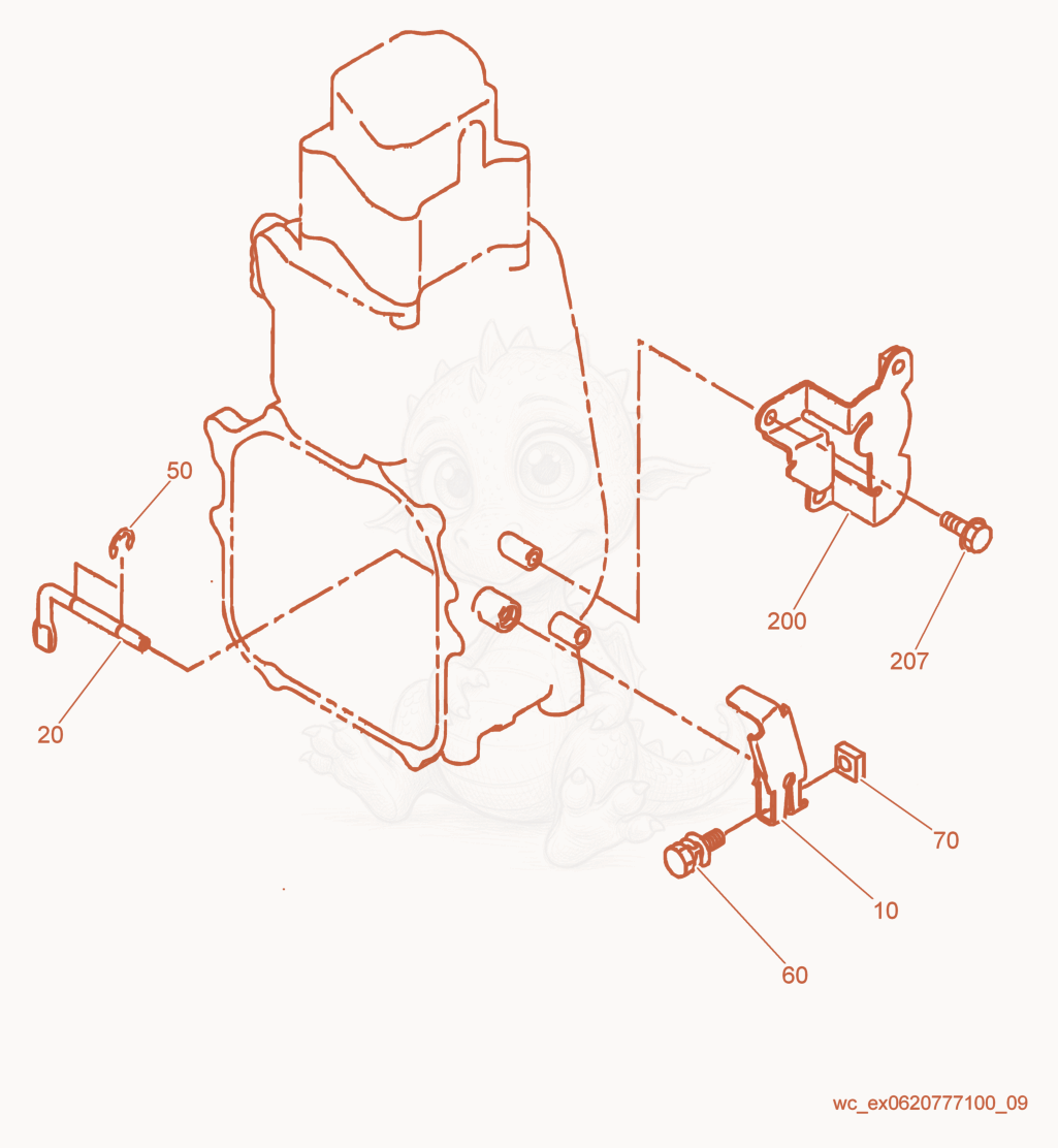 Exploded parts diagram of the Governor cpl. of a Wacker Neuson GPI1700, with numbered balloons