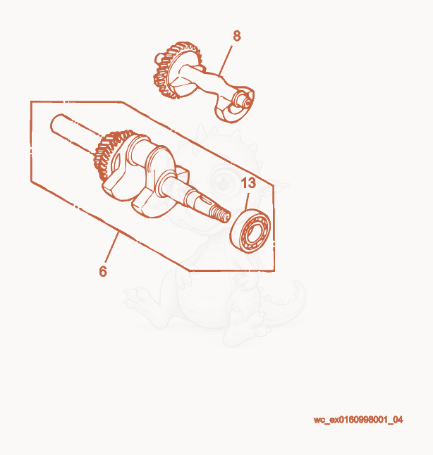 Exploded parts diagram of the Crankshaft of a Wacker Neuson GP5600A, with numbered balloons
