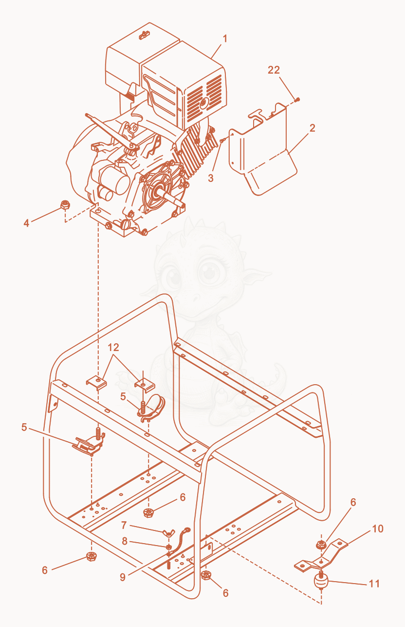 Exploded parts diagram of the Engine-Honda of a Wacker Neuson G4.6AI, with numbered balloons