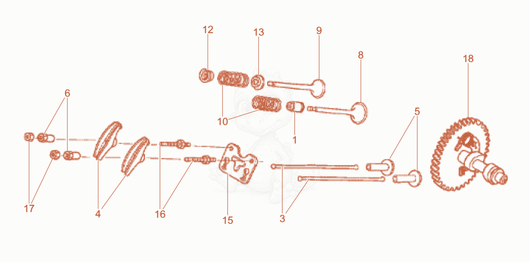 Exploded parts diagram of the Camshaft of a Wacker Neuson GV5000A, with numbered balloons