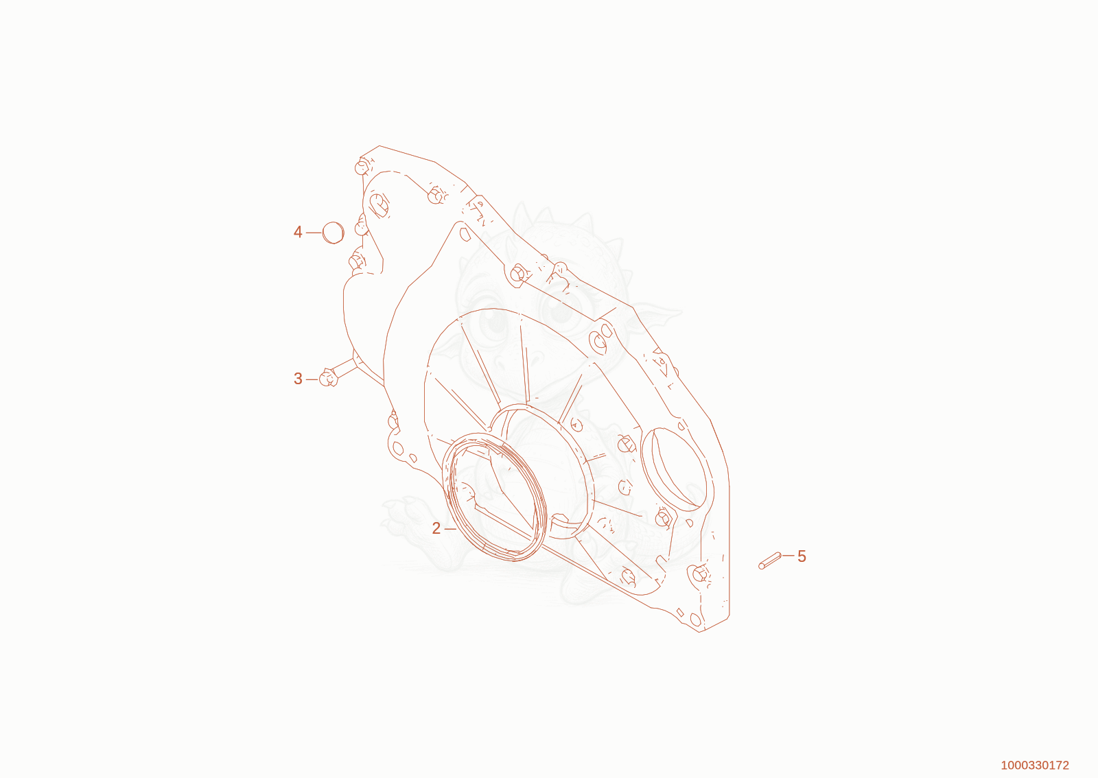 Exploded parts diagram of the box cover of a Wacker Neuson WL52CANOPY, with numbered balloons