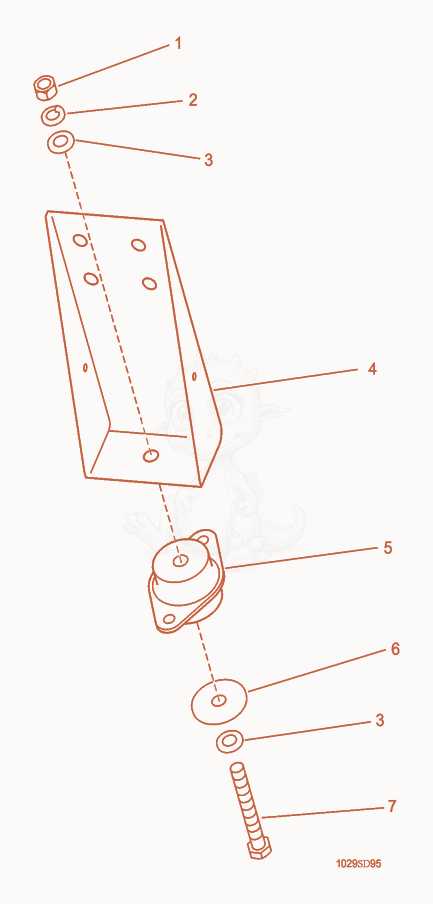 Despiece del Engine Mount cpl. de una máquina Wacker Neuson G50, con globos numerados