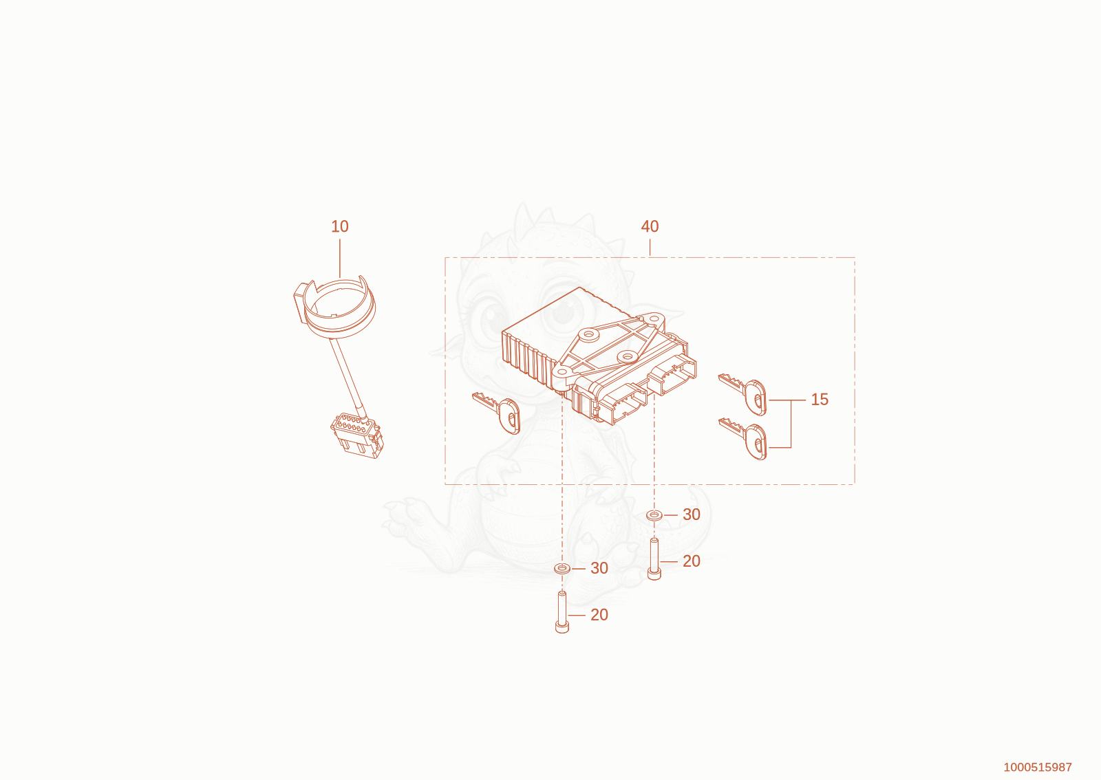 Exploded parts diagram of the drive lock of a Wacker Neuson WL28E(A10-01), with numbered balloons