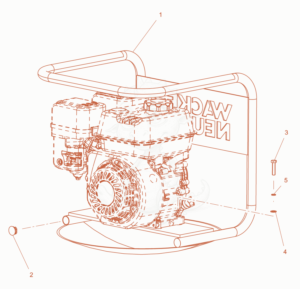 Exploded parts diagram of the Frame of a Wacker Neuson D3.5G2, with numbered balloons