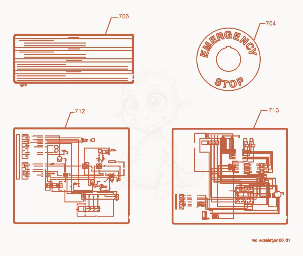 Exploded parts diagram of the Safety Labels of a Wacker Neuson G25, with numbered balloons