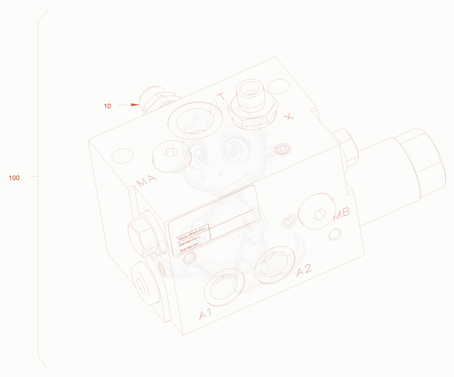 Exploded parts diagram of the distributor unit of a Wacker Neuson RC50DPFCAB, with numbered balloons