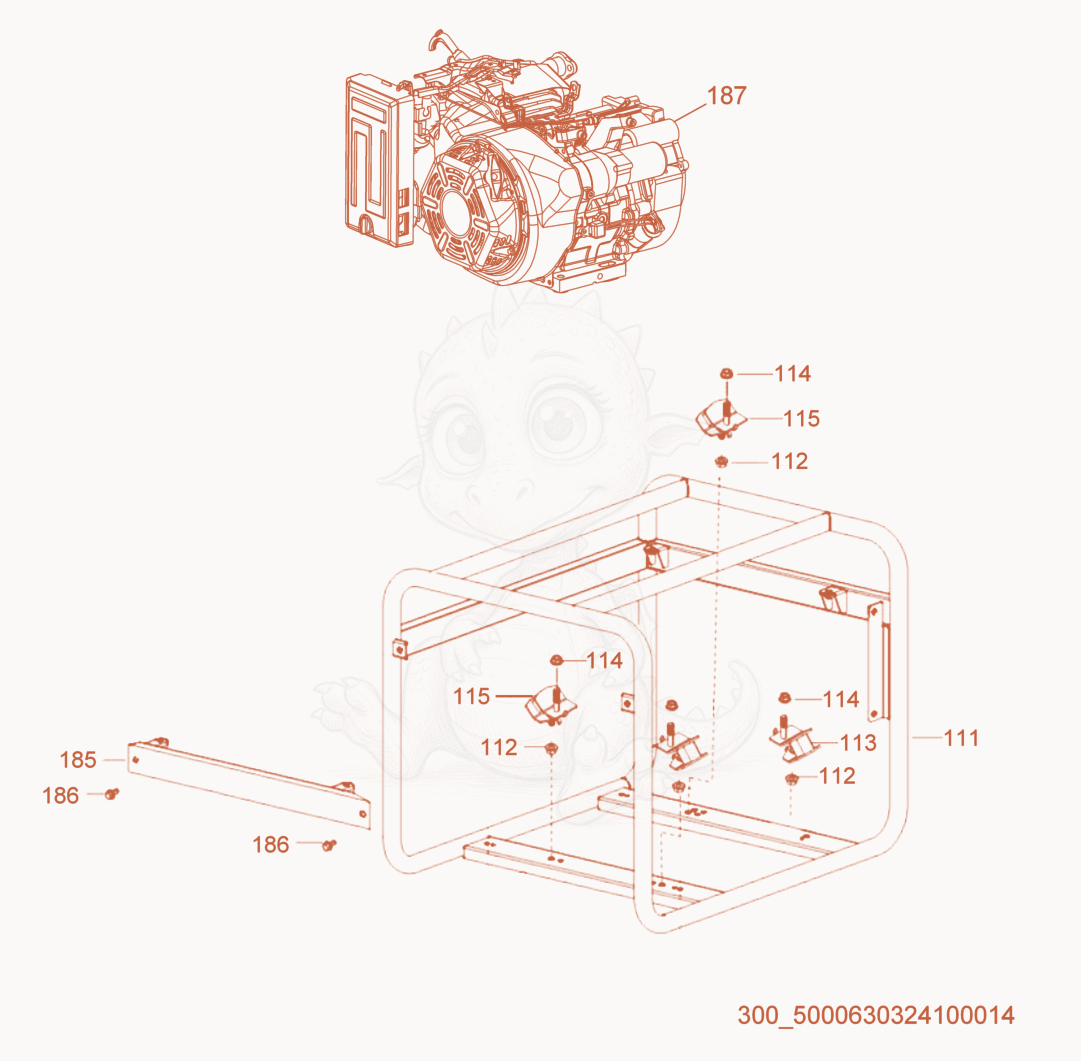 Exploded parts diagram of the Frame cpl. of a Wacker Neuson ML440, with numbered balloons