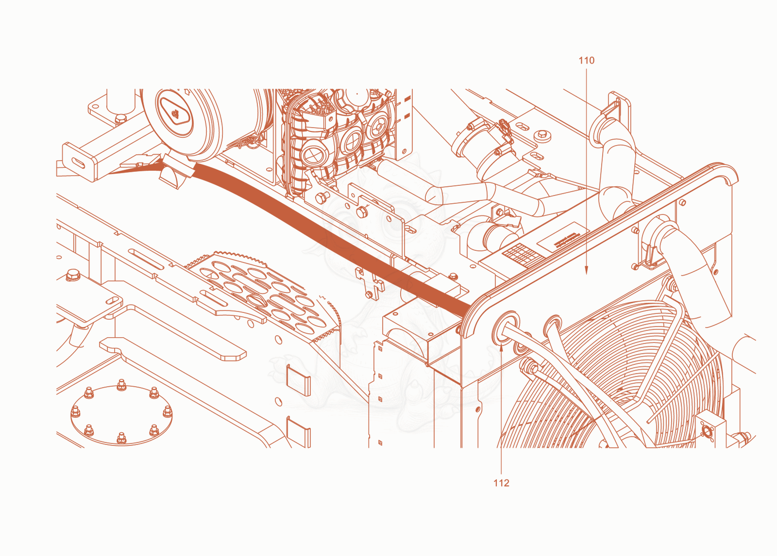 Exploded parts diagram of the blade hydraulics of a Wacker Neuson RC70DPFROPS, with numbered balloons