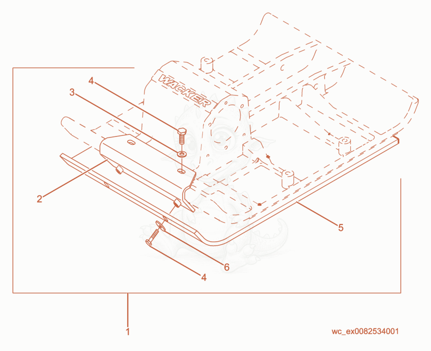 Exploded parts diagram of the Protective Pad Kit of a Wacker Neuson VPR1330, with numbered balloons