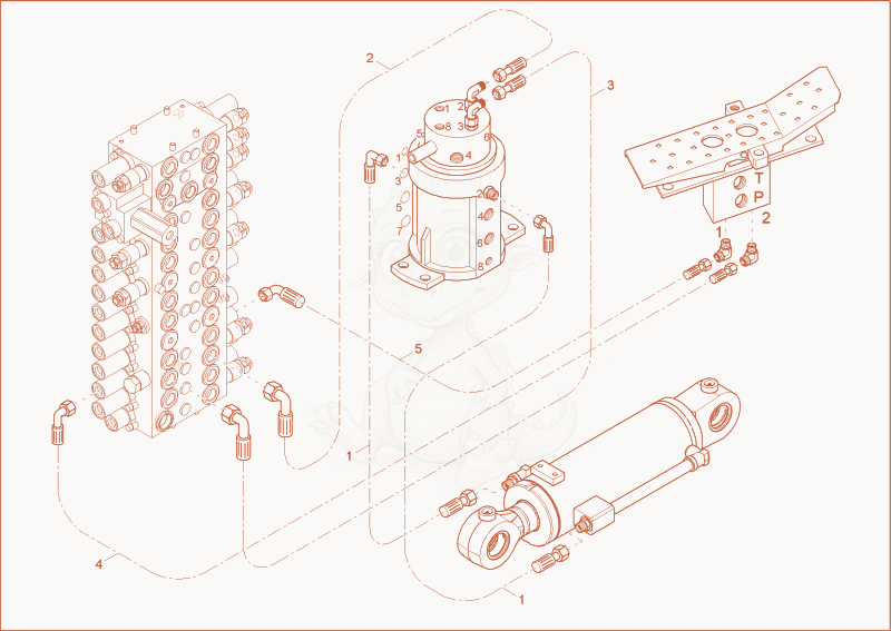 Exploded parts diagram of the DOZER BLADE OPERATION of a Wacker Neuson 6003, with numbered balloons