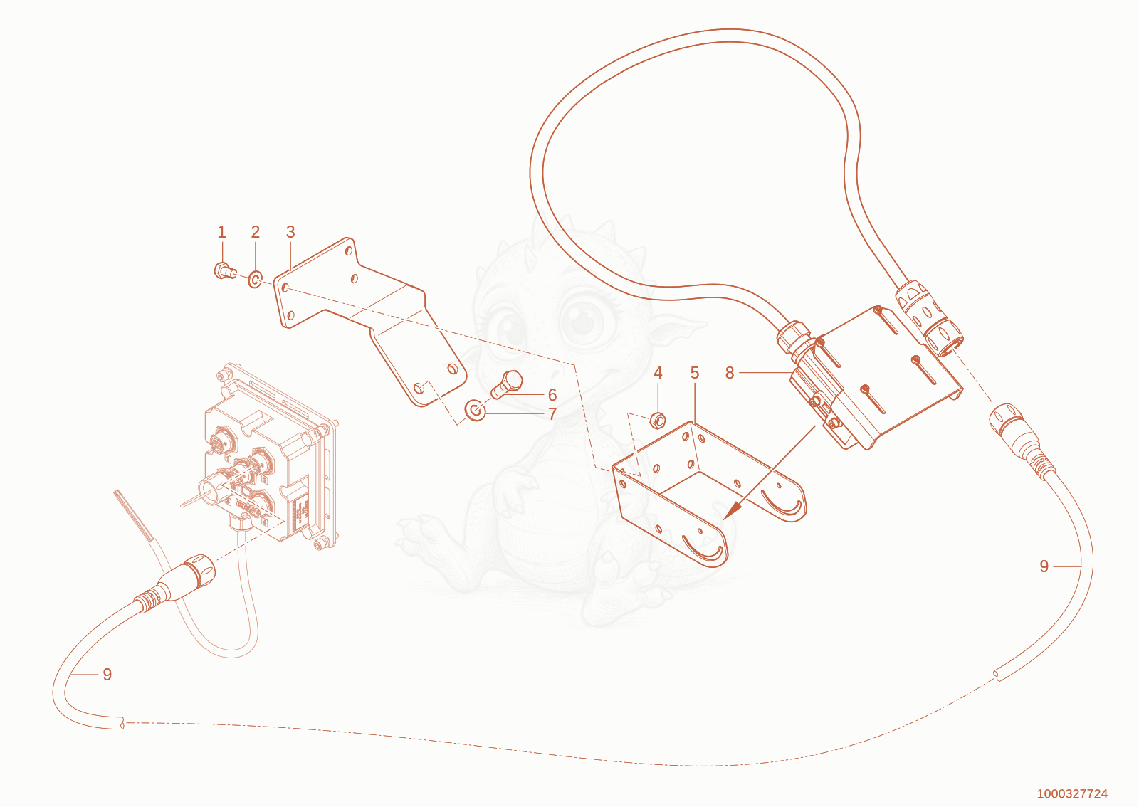 Exploded parts diagram of the camera of a Wacker Neuson TH755(416-14), with numbered balloons