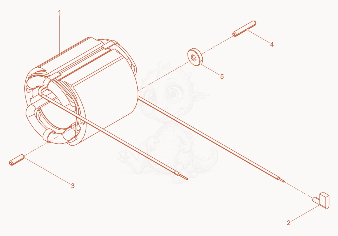 Exploded parts diagram of the Motor Armature Set of a Wacker Neuson M2000/120, with numbered balloons