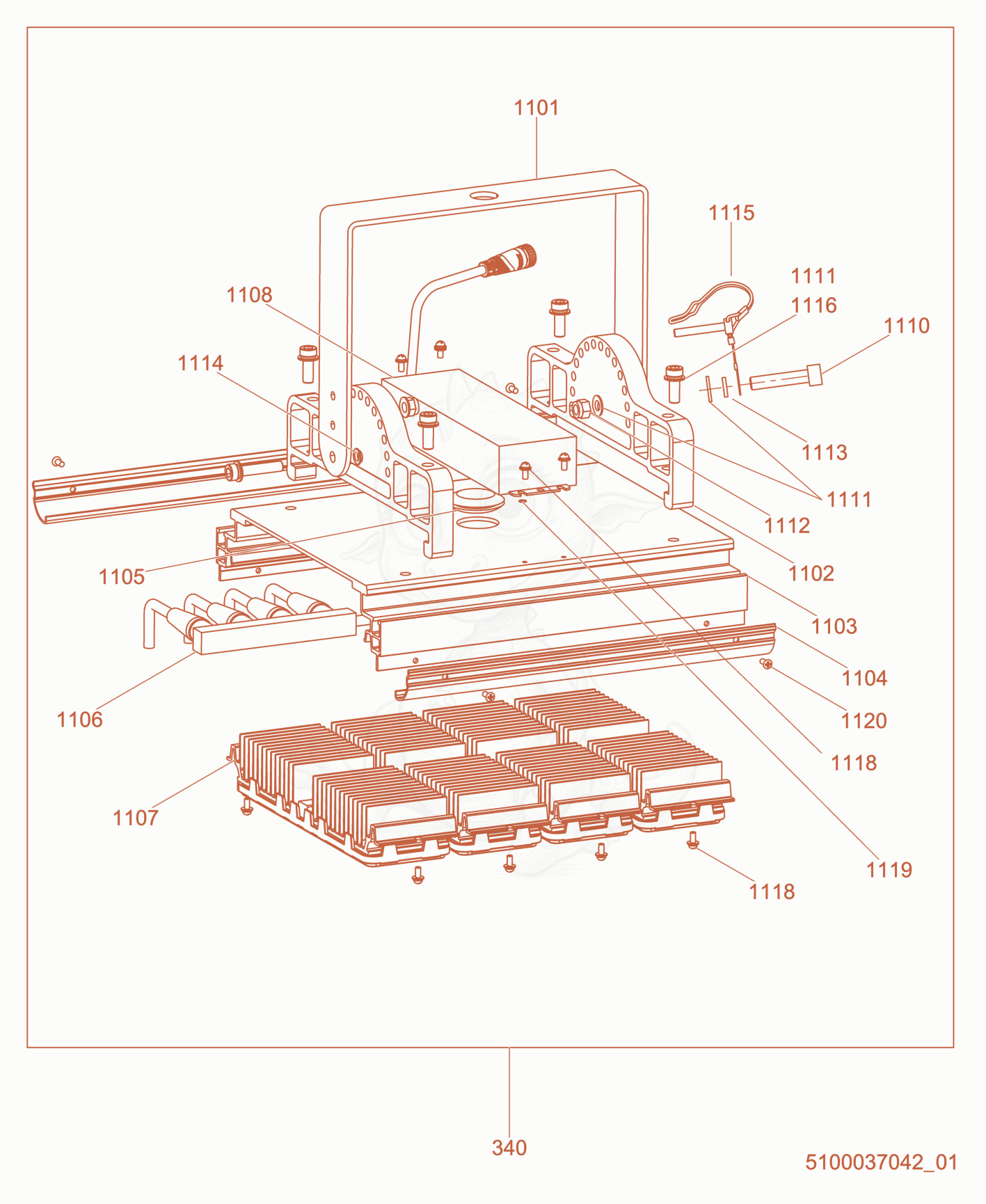 Exploded parts diagram of the Option-LED Light cpl. of a Wacker Neuson LTV6K, with numbered balloons
