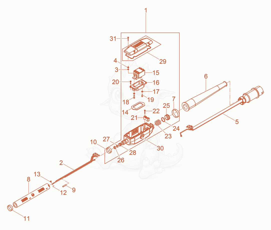Exploded parts diagram of the Hose connection cpl. of a Wacker Neuson IREN38/250GV, with numbered balloons