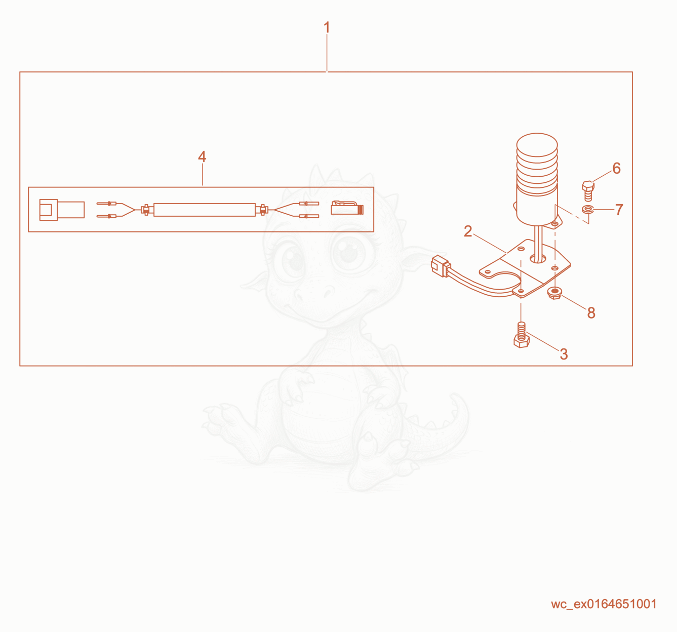 Exploded parts diagram of the Strobe Beacon Kit of a Wacker Neuson RD12-90, with numbered balloons