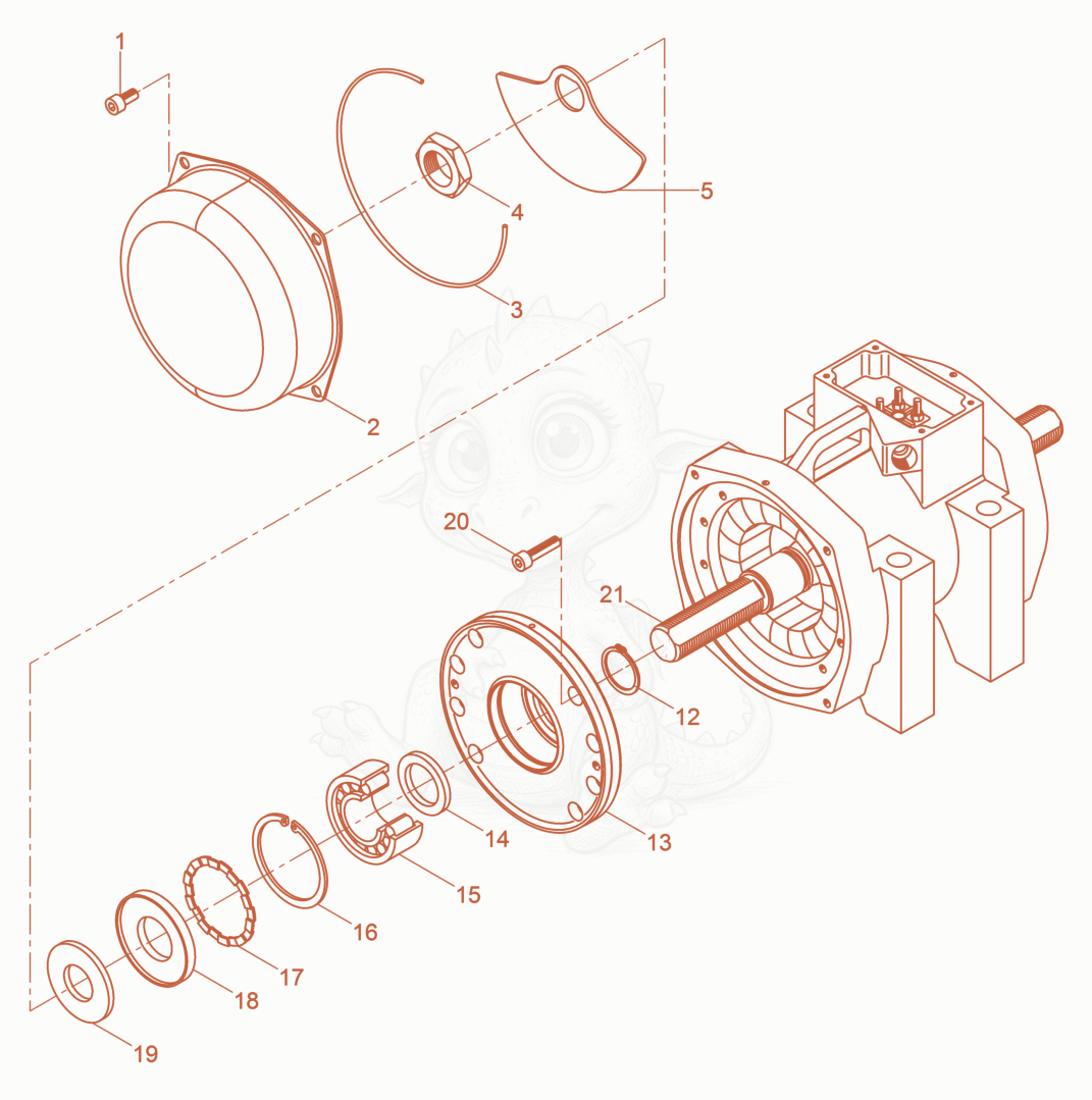Exploded parts diagram of the External Vibrator cpl. of a Wacker Neuson AR75/9/042, with numbered balloons