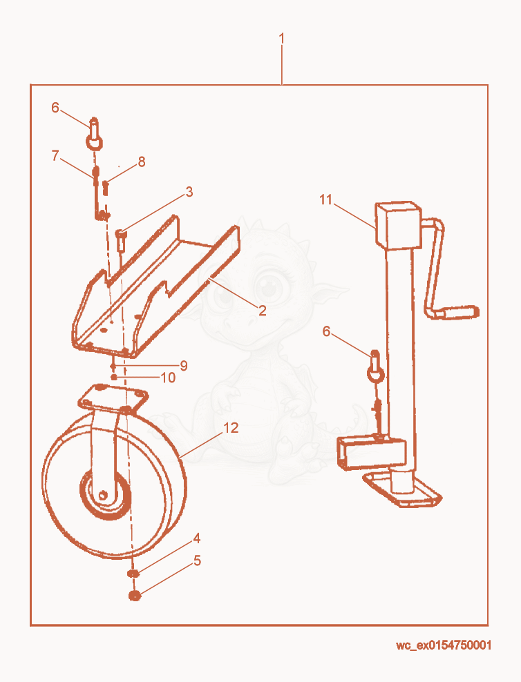 Exploded parts diagram of the Wheel Kit of a Wacker Neuson CRT48-31V-ES, with numbered balloons