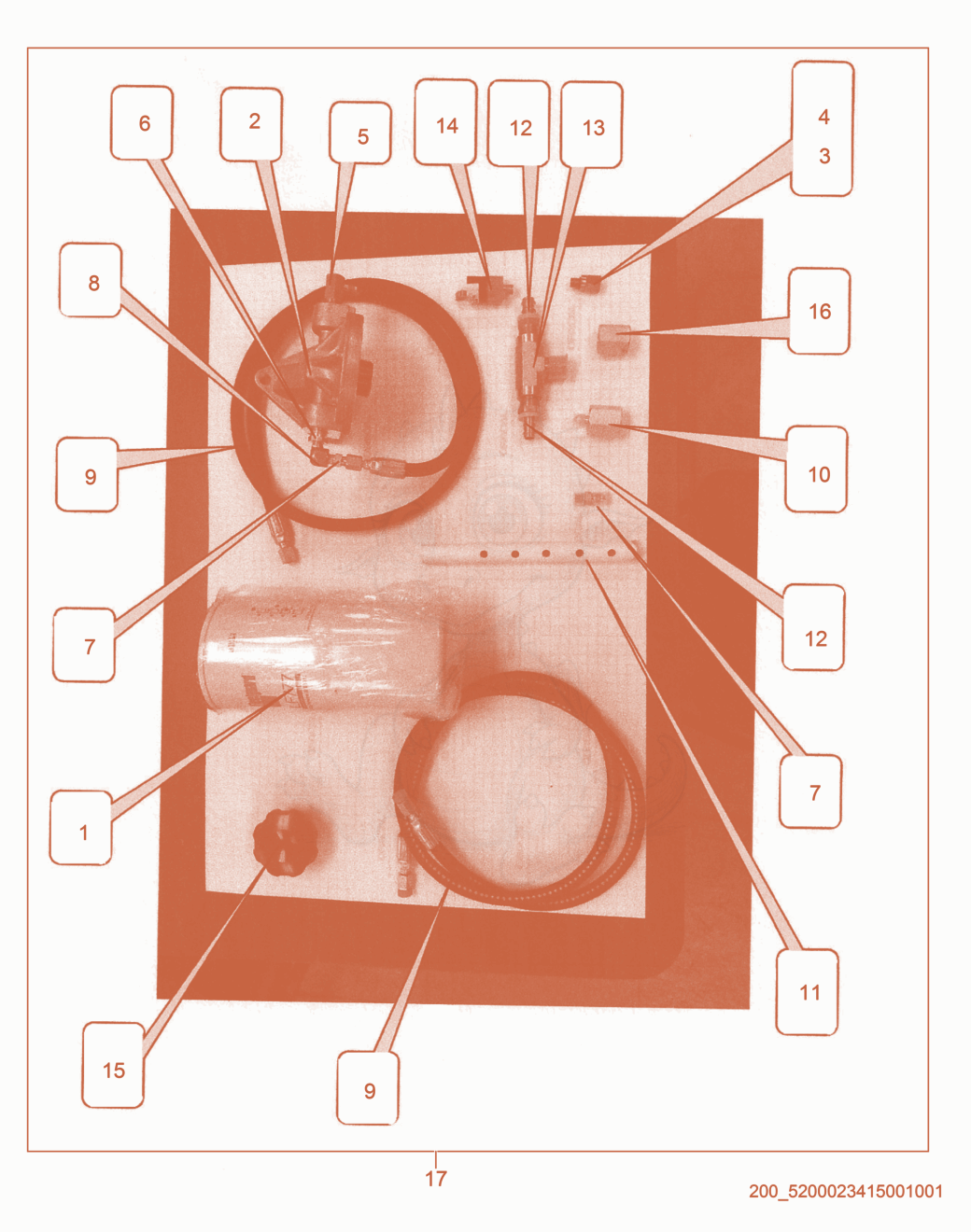 Exploded parts diagram of the Enhancement kit of a Wacker Neuson HIF690, with numbered balloons