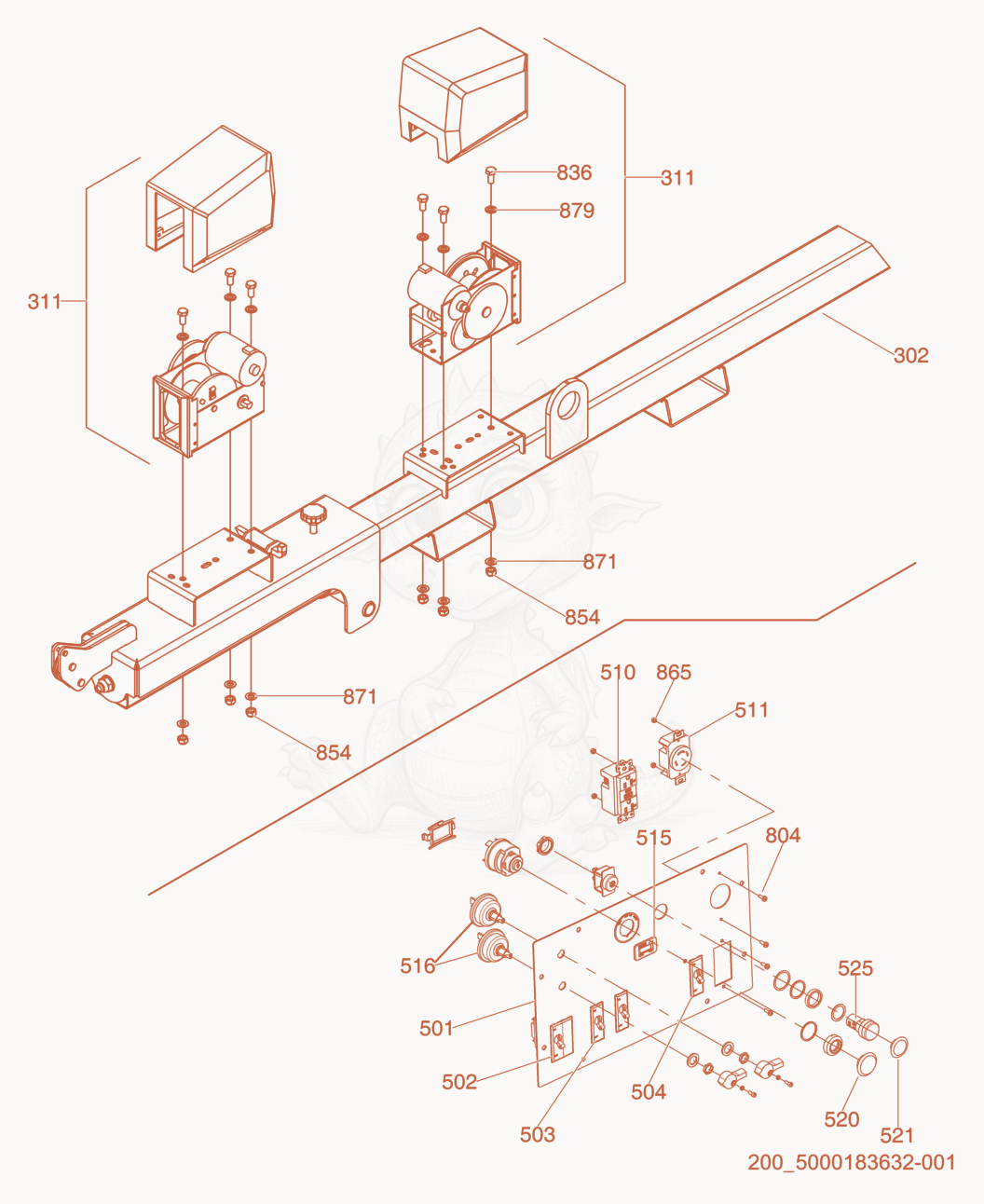 Exploded parts diagram of the Option-Power Winch of a Wacker Neuson LTN6K-LT, with numbered balloons
