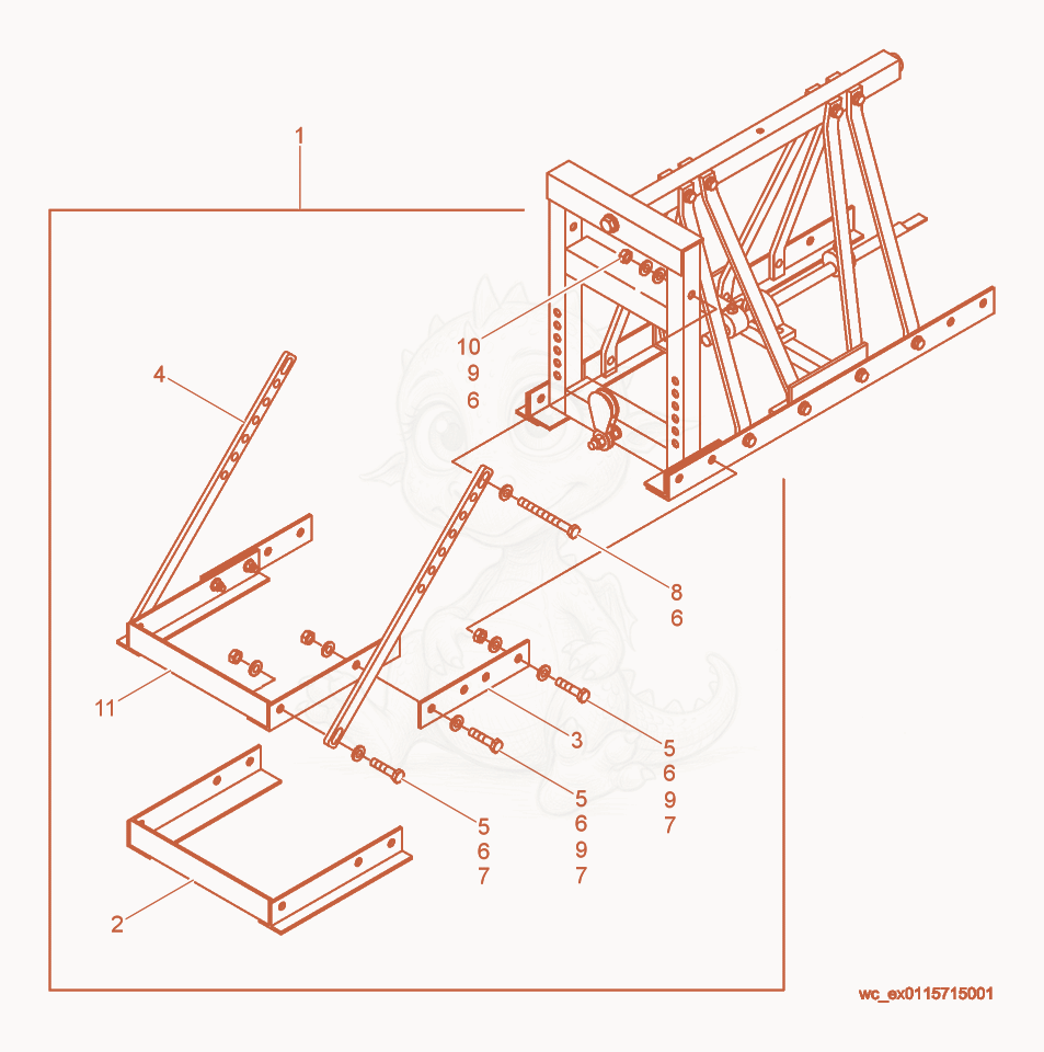 Exploded parts diagram of the Outrigger Kit of a Wacker Neuson HPG100A, with numbered balloons