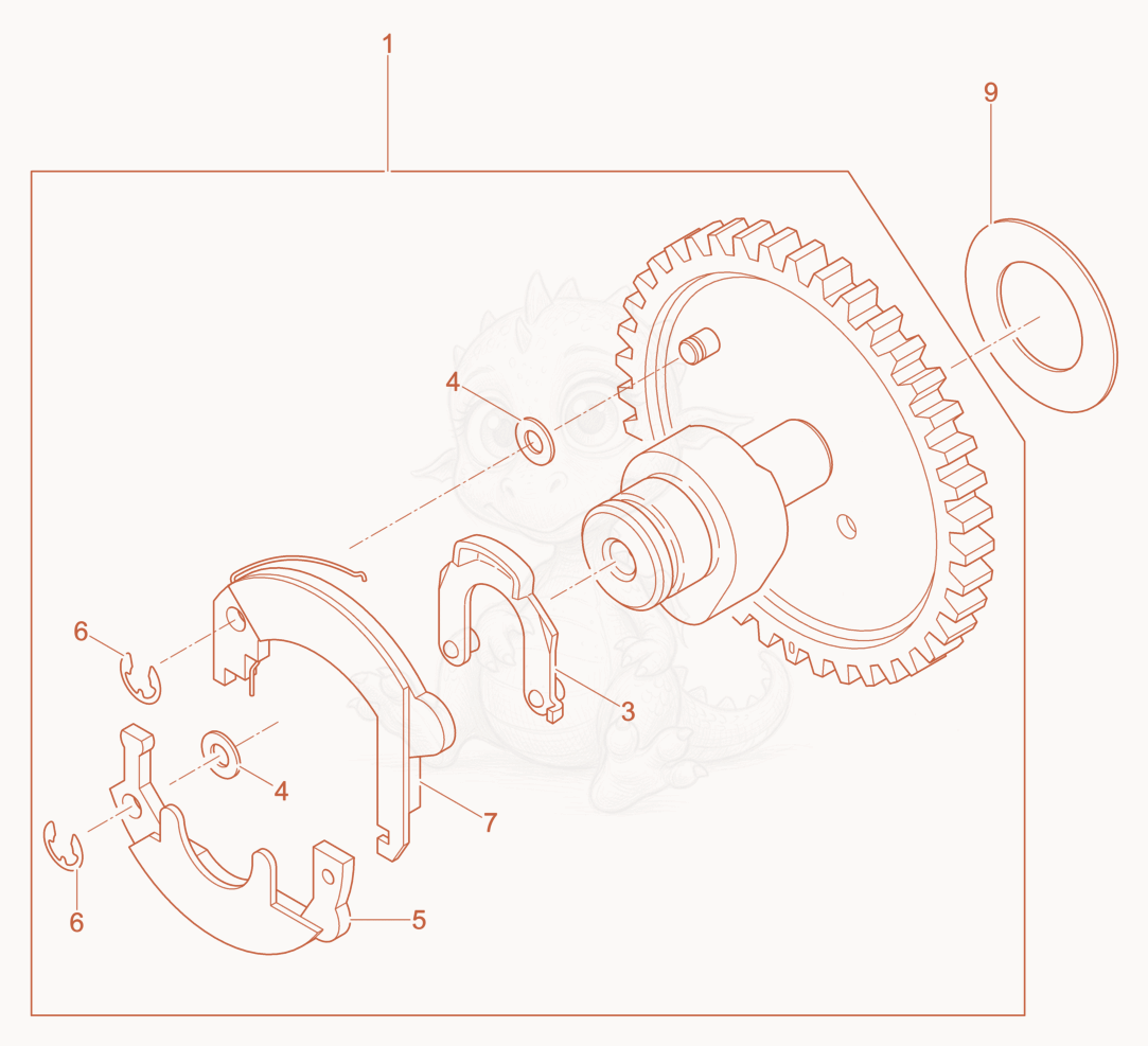 Exploded parts diagram of the Camshaft of a Wacker Neuson DPU3750HTSUS, with numbered balloons