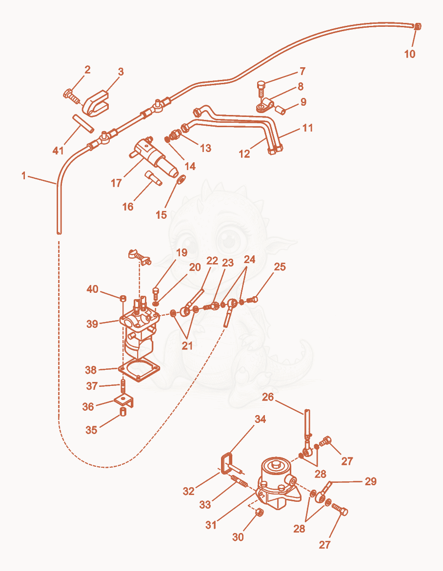 Exploded parts diagram of the Fuel System of a Wacker Neuson RT560, with numbered balloons