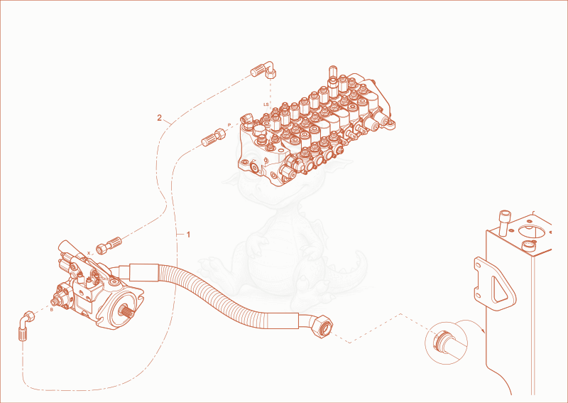 Exploded parts diagram of the HYDRAULIC PUMP INSTALLATION of a Wacker Neuson EZ17, with numbered balloons
