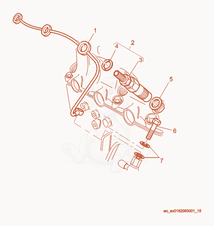 Exploded parts diagram of the Fuel Injector of a Wacker Neuson RD27-120, with numbered balloons
