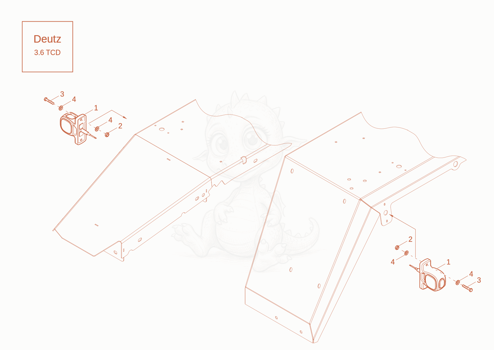 Exploded parts diagram of the clearance lamp (Option) of a Wacker Neuson DV90-2, with numbered balloons