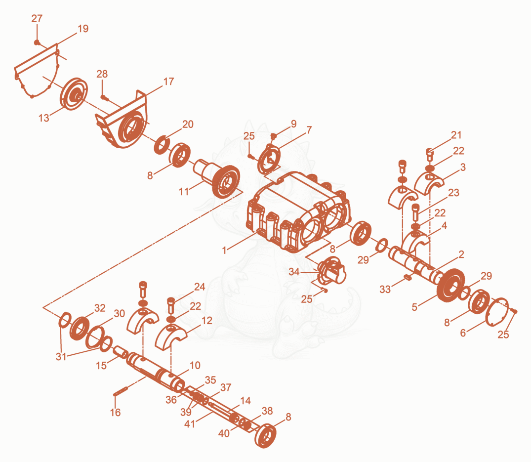 Exploded parts diagram of the Exciter of a Wacker Neuson DPU40YEHUS, with numbered balloons