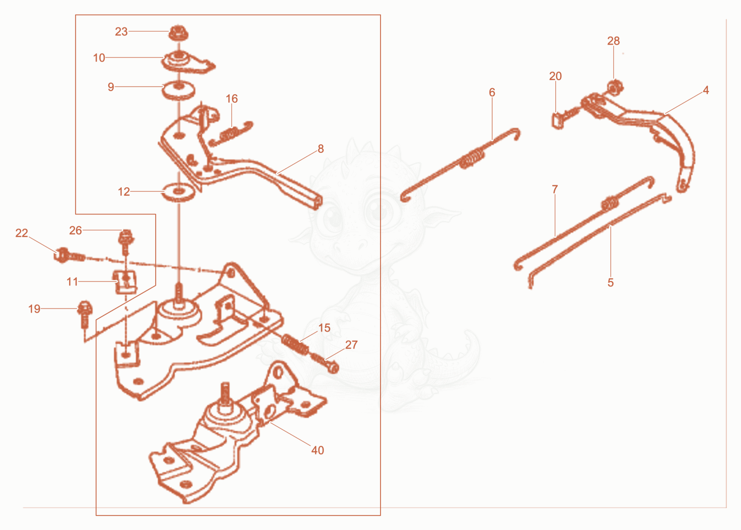 Exploded parts diagram of the Governor of a Wacker Neuson XPSKMAT, with numbered balloons