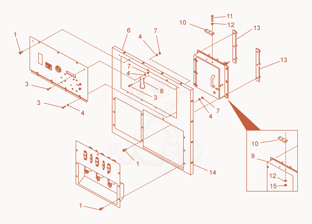 Exploded parts diagram of the Control Panel cpl. of a Wacker Neuson G85, with numbered balloons