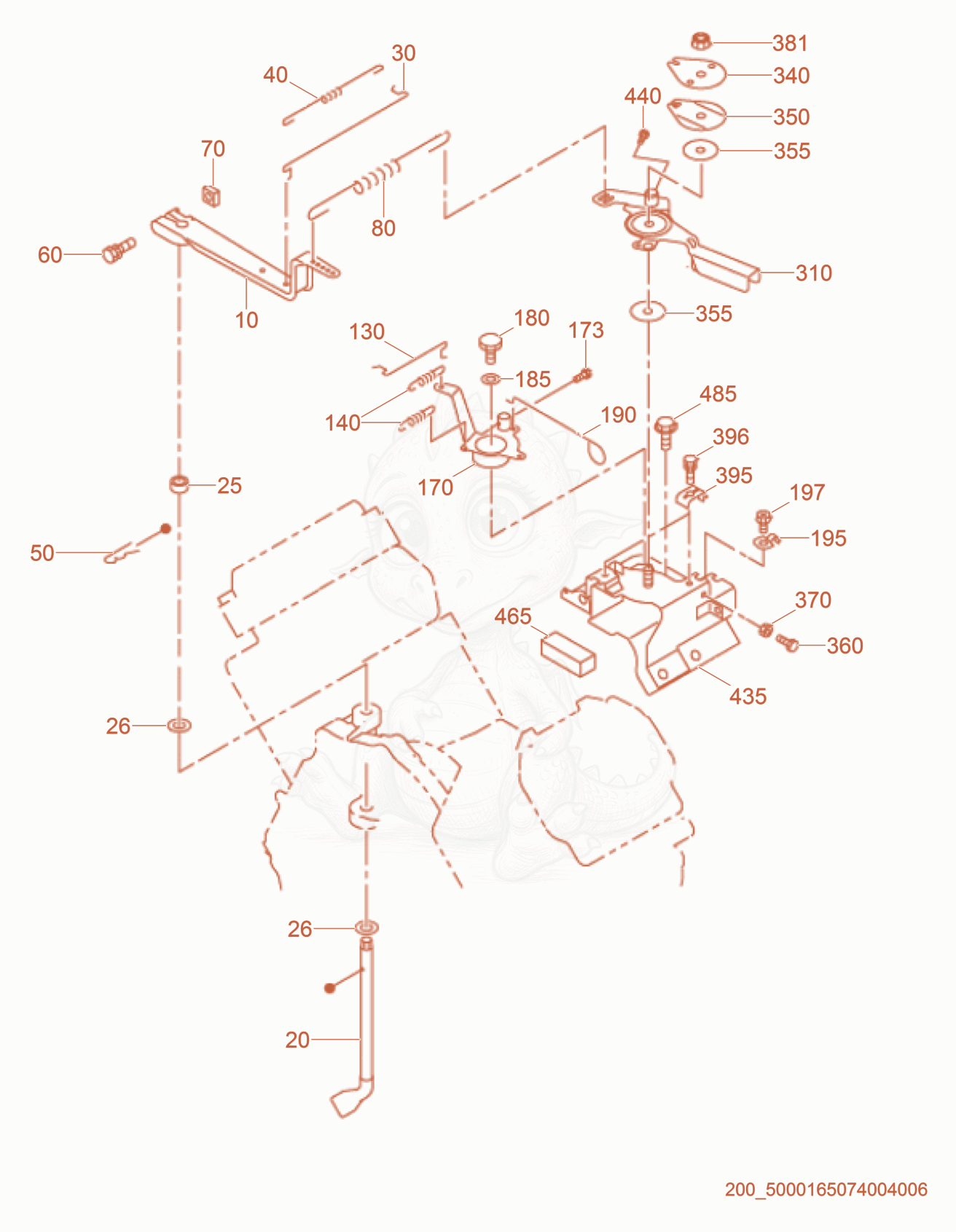 Exploded parts diagram of the Governor of a Wacker Neuson CRT36-25, with numbered balloons