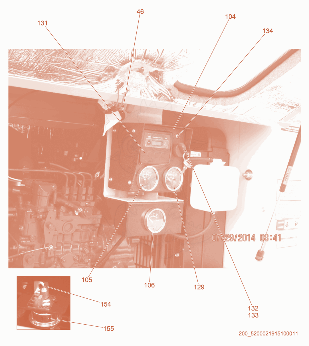 Despiece del Control Panel cpl. de una máquina Wacker Neuson HIF690, con globos numerados