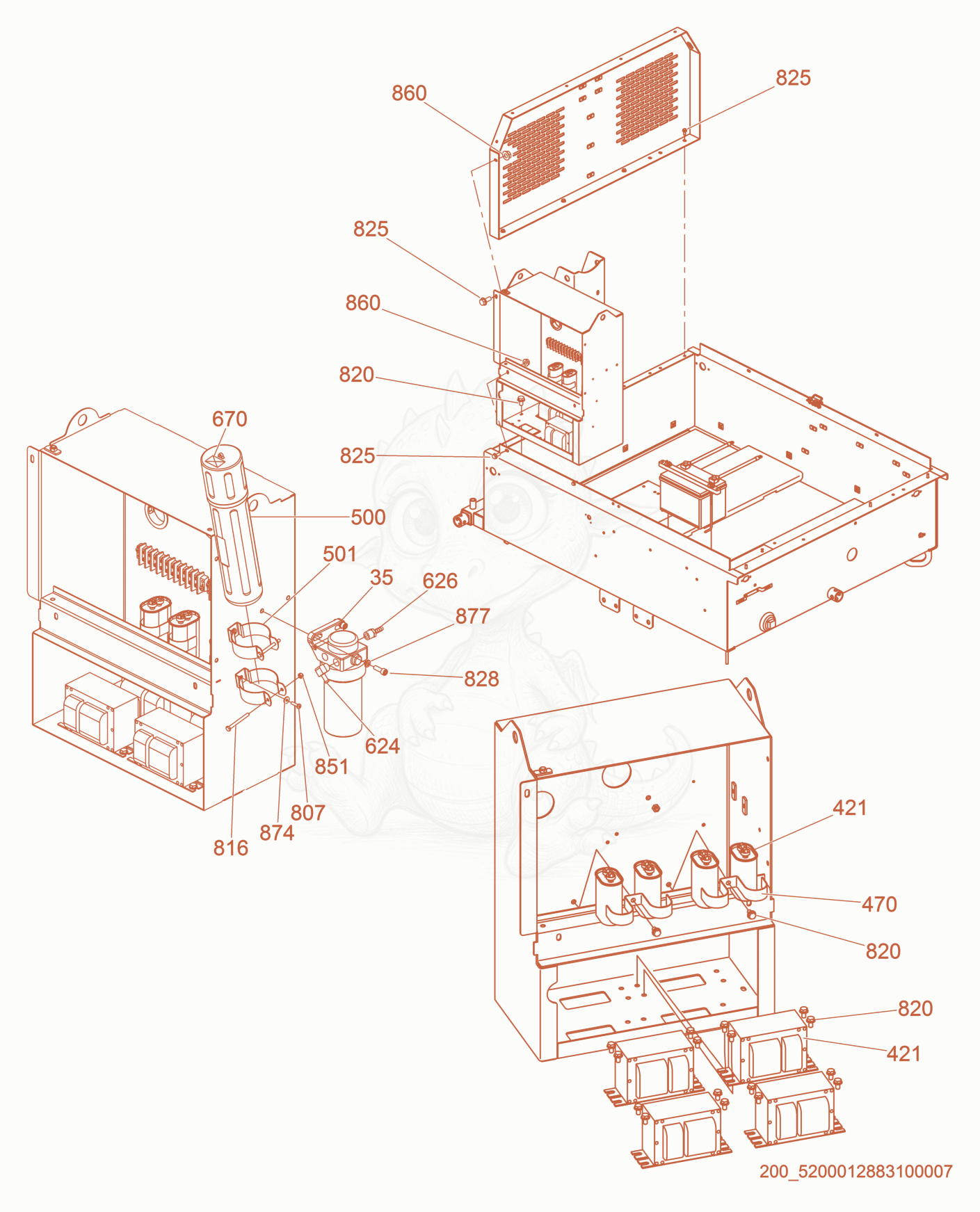 Exploded parts diagram of the Ballast Box cpl./Fuel Filter of a Wacker Neuson LTW6K-VS, with numbered balloons