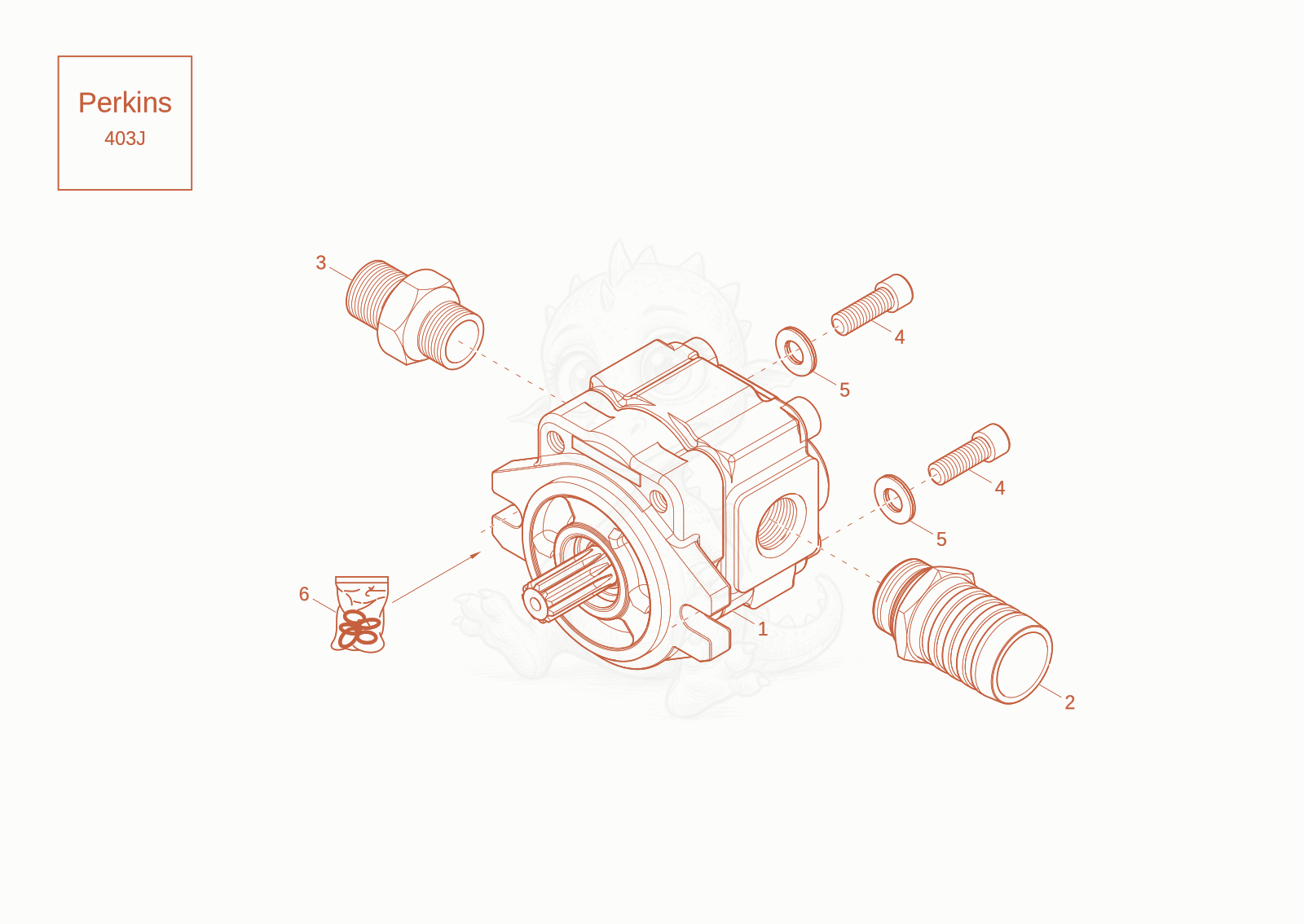 Exploded parts diagram of the gear pump option of a Wacker Neuson DW30-2, with numbered balloons