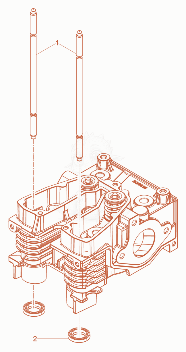 Exploded parts diagram of the Push rod of a Wacker Neuson DPU5260HEHB+US, with numbered balloons